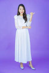 Portrait beautiful young asian woman smile with action