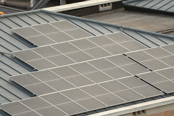 the solar panels on the roof