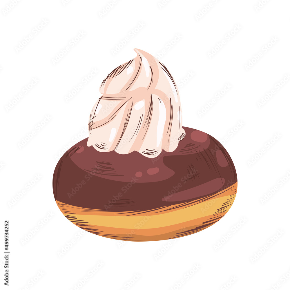 Poster flat chocolate donut illustration