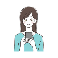スマホを持つ女性
