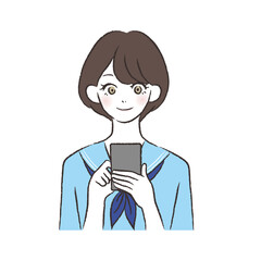 スマホを持つ女性