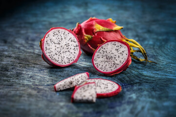 Slice of pitahaya or dragon fruit