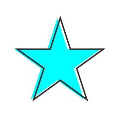 star design with bright green color shadow