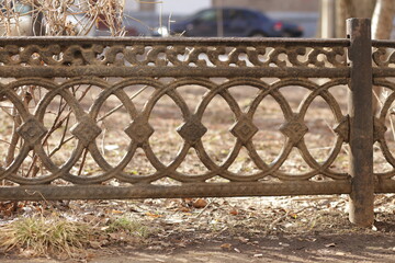 metal fence made of cast iron steel