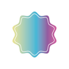 flat holographic badge icon