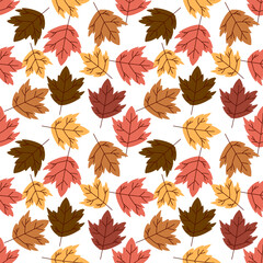 autumn leaves seamless pattern