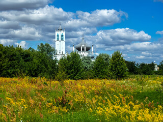 old christian church in the garden. Moshny. Ukraine