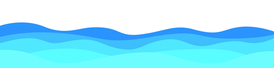 Summer abstract texture Background Blue template water, sea, aqua, ocean, river layer Seamless wavy line curve linear wave free form repeat Pattern stripe Ripple. shape flat vector illustration design
