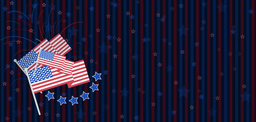 Independence Day background, 4th of July banner with copy space.