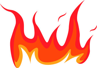 Fire flames on a white background.