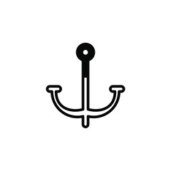 Anchor, Port Solid Line Icon Vector Illustration Logo Template. Suitable For Many Purposes.