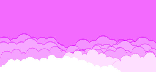 sky with clouds design. Beautiful fluffy clouds on the blue sky background. Paperwhite clouds on blue. Clouds on blue sky banner