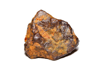 Limonite stone (Iron ore) on white background
