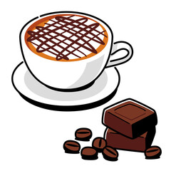 カフェモカとチョコレートのイラスト