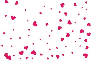 Red heart background. Love confetti background