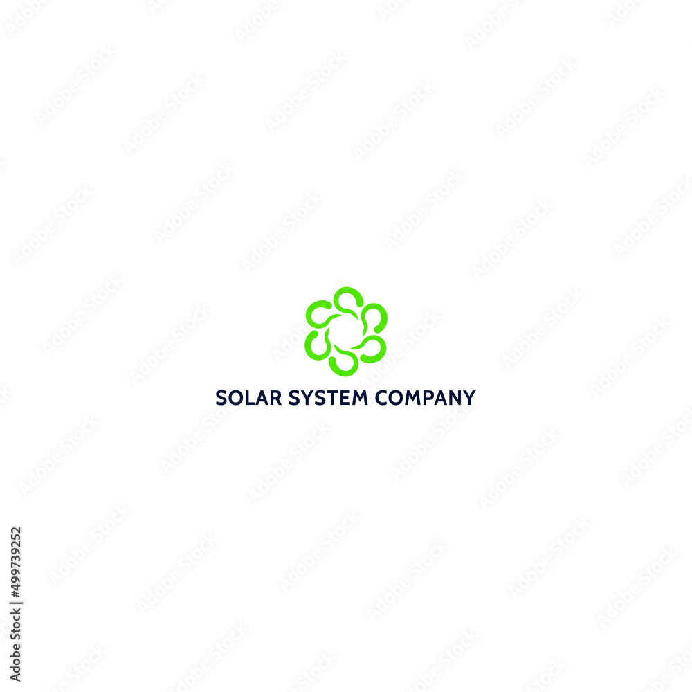 Wall mural logo design inspiration for solar system company business that inspired from abstract letter s in th