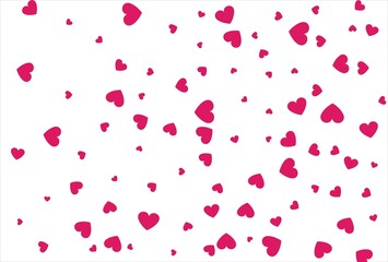 Red heart background. Love confetti background