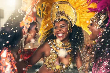 Fotobehang Let her movement entertain you. Cropped shot of a beautiful samba dancer performing at Carnival. © Ruan Jordaan/peopleimages.com