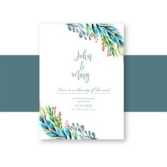 Lovely decorative flowers widding card template design