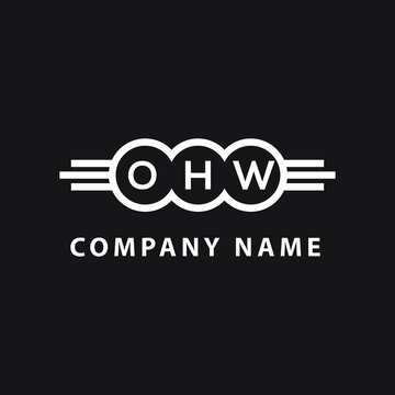 OHW letter logo design on black background. OHW  creative initials letter logo concept. OHW letter design.