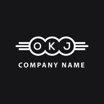 OKJ letter logo design on black background. OKJ  creative initials letter logo concept. OKJ letter design.