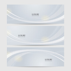 Set of modern white and gold abstract background. Abstract geometric shape white gold background with light and shadow 3D layered for presentation design.