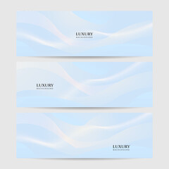 Set of light blue and white gold banner background