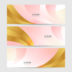 Modern light pink and gold abstract background. Abstract geometric shape pink gold background with light and shadow 3D layered for presentation design.
