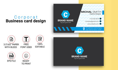 professional corporate modern business card template  stationery 