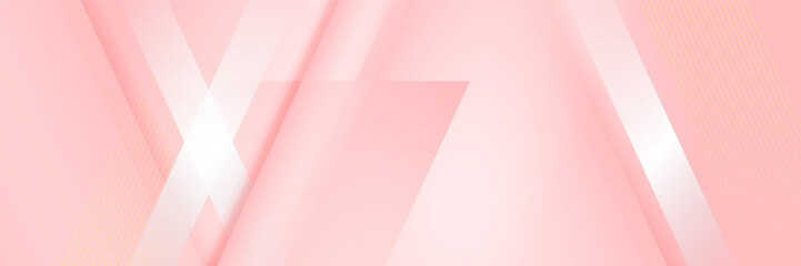 Modern light pink and gold abstract background. Abstract geometric shape pink gold background with light and shadow 3D layered for presentation design.