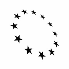 circle of stars silhouette illustration