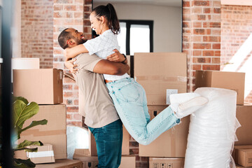 This is a fresh start for us. Shot of a couple looking cheerful while moving into their new home.