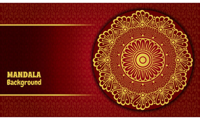 Luxury ornamental mandala design. Gold vintage greeting card.	
