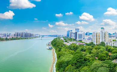 Obraz premium Urban environment of Baisha bridge in Liuzhou, Guangxi, China