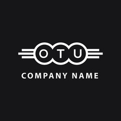 OTU letter logo design on black background. OTU  creative initials letter logo concept. OTU letter design.
