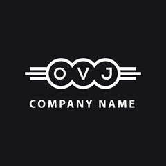 OVJ letter logo design on black background. OVJ  creative initials letter logo concept. OVJ letter design.
