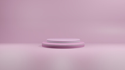 Abstract pink geometric shape. podium minimalistic mockup scene