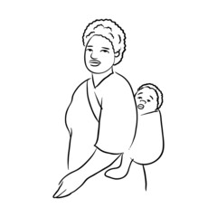 African mother with child