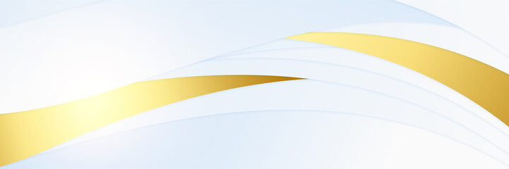 Abstract luxury light blue white and gold banner background. Vector abstract graphic design banner pattern background illustration template.