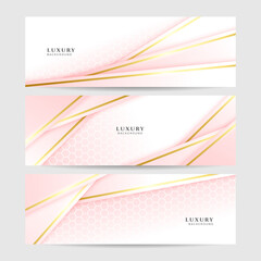 Abstract pink and gold banner background