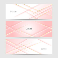 Abstract pink and gold banner background