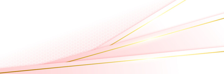 Abstract pink and gold banner background