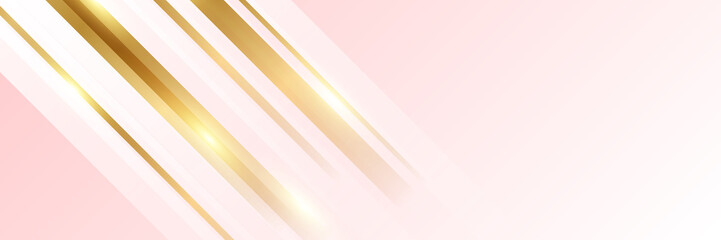 Abstract pink and gold banner background