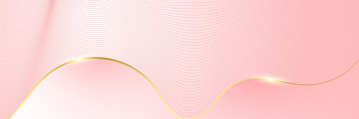 Abstract pink and gold banner background