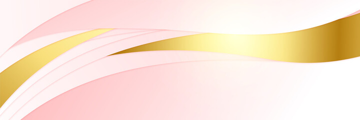 Abstract pink and gold banner background