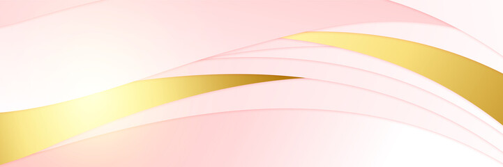 Abstract pink and gold banner background