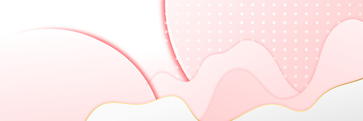 Abstract pink and gold banner background