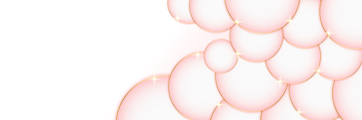 Abstract pink and gold banner background