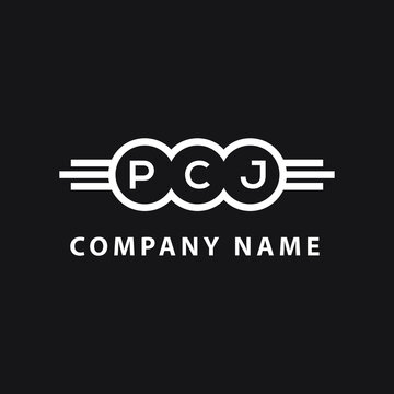 PCJ letter logo design on black background. PCJ creative  initials letter logo concept. PCJ letter design.