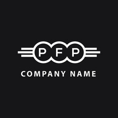 PFP letter logo design on black background. PFP creative  initials letter logo concept. PFP letter design.
